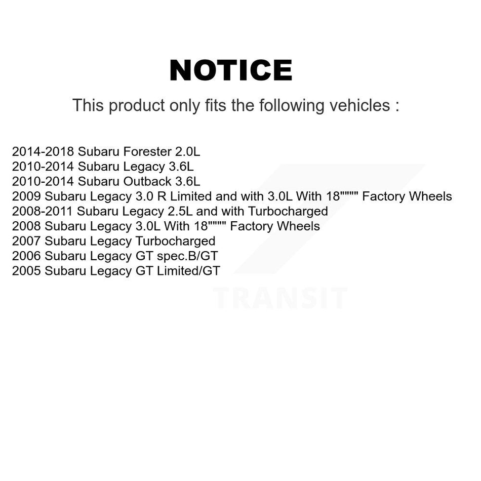 Front Disc Brake Rotors Pair For Subaru Forester Outback Legacy K8-100402