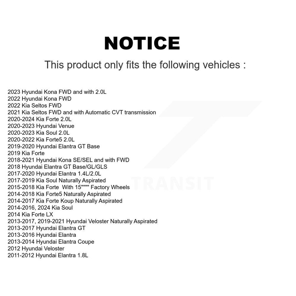 Front Disc Brake Rotors Pair For Hyundai Elantra Kia Soul Forte Veloster GT Kona Forte5 Coupe Koup Venue Seltos K8-100510