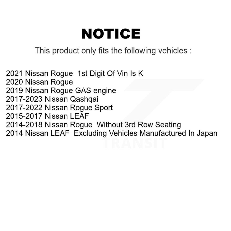 Front Disc Brake Rotors Pair For Nissan Rogue Sport LEAF Qashqai K8-100547