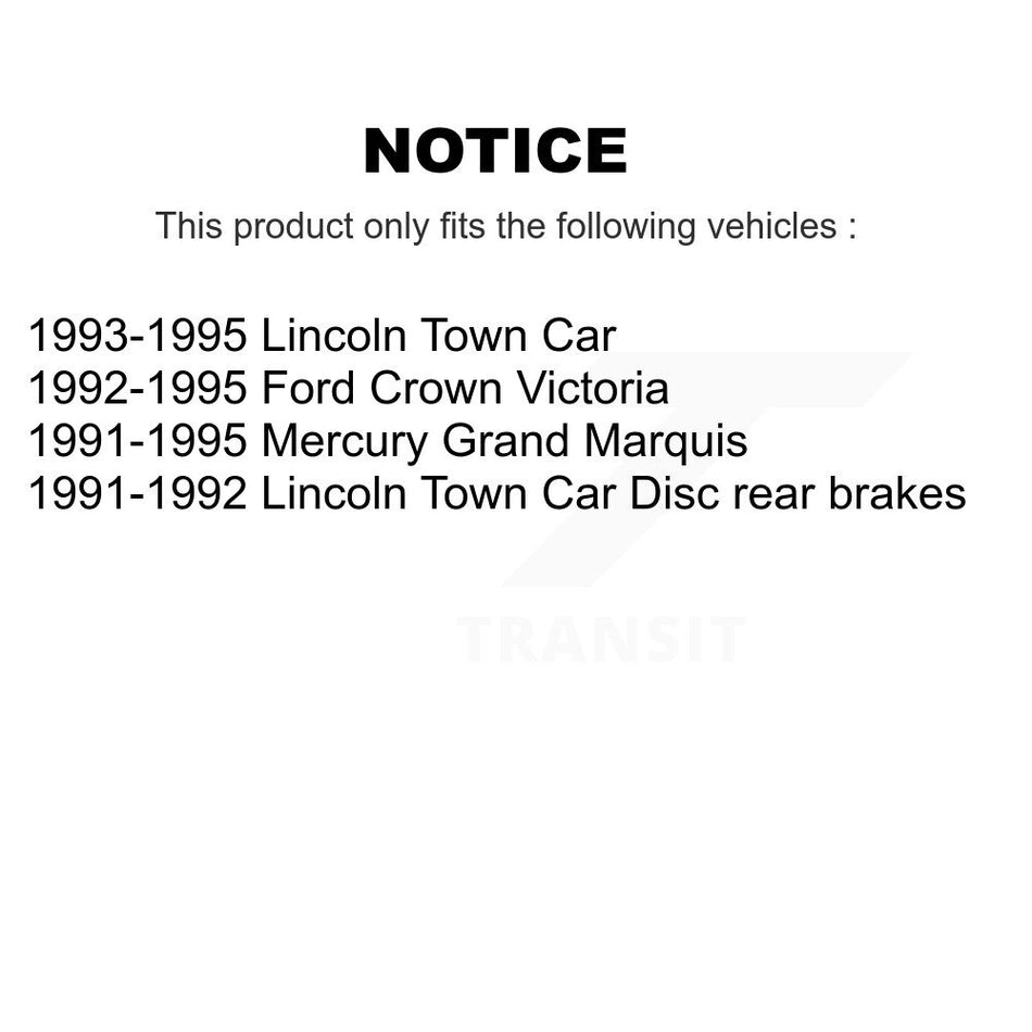 Rear Disc Brake Rotors Pair For Lincoln Town Car Ford Crown Victoria Mercury Grand Marquis K8-100626