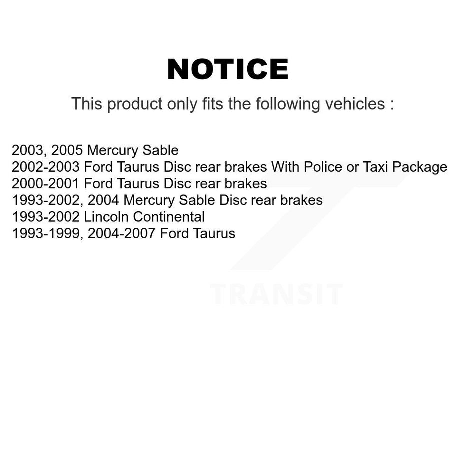 Rear Disc Brake Rotors Pair For Ford Taurus Mercury Sable Lincoln Continental K8-100627