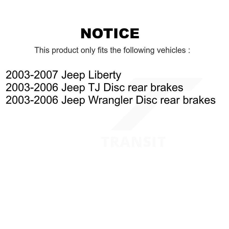 Rear Disc Brake Rotors Pair For Jeep Liberty Wrangler TJ K8-100688