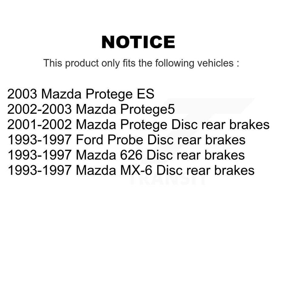 Rear Disc Brake Rotors Pair For Mazda Protege Protege5 626 Ford Probe MX-6 K8-100725
