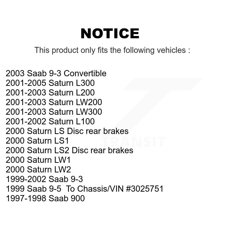Rear Disc Brake Rotors Pair For Saturn L200 Saab 9-3 L300 LS1 L100 LW200 LS2 900 LW300 9-5 LW2 LW1 LS K8-100744