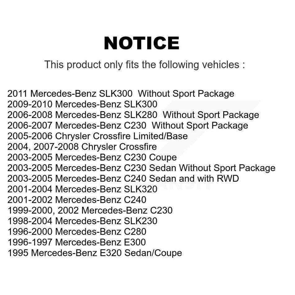 Rear Disc Brake Rotors Pair For Mercedes-Benz C230 C240 Chrysler Crossfire SLK230 C280 SLK320 SLK280 SLK300 K8-100747