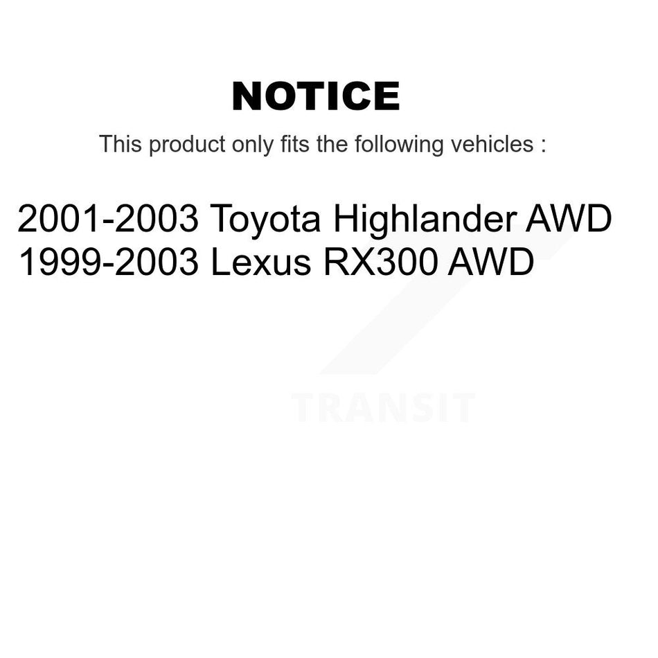 Rear Disc Brake Rotors Pair For Lexus RX300 Toyota Highlander AWD K8-100751