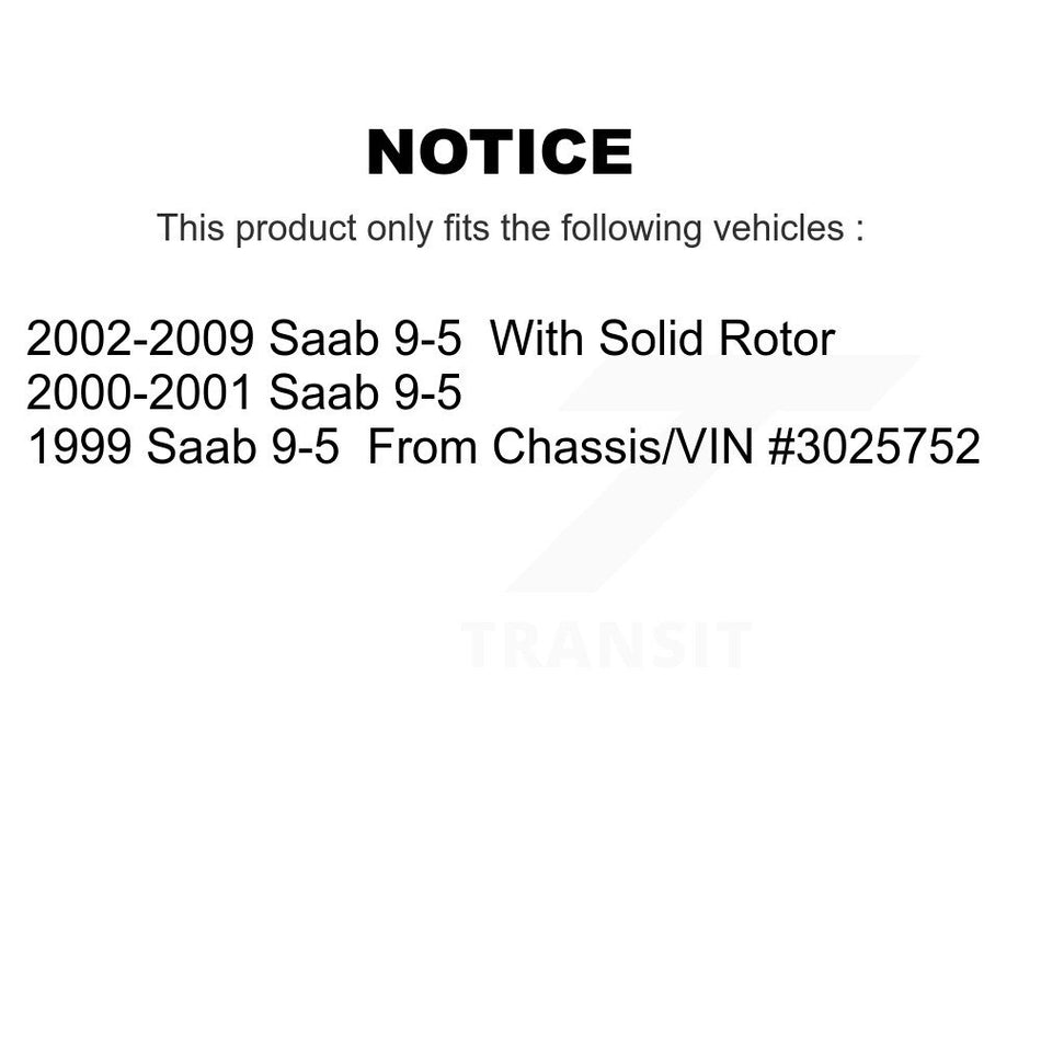 Rear Disc Brake Rotors Pair For Saab 9-5 K8-100768