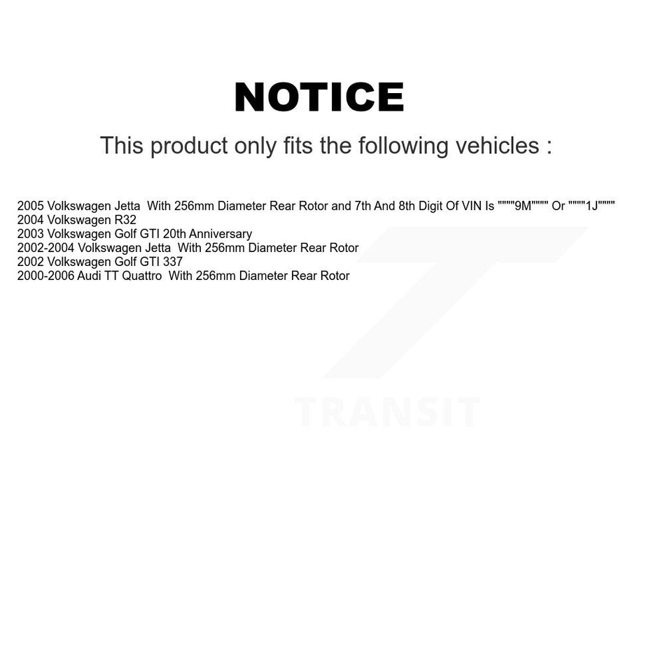 Rear Disc Brake Rotors Pair For Volkswagen Jetta Golf Audi TT Quattro R32 K8-100784