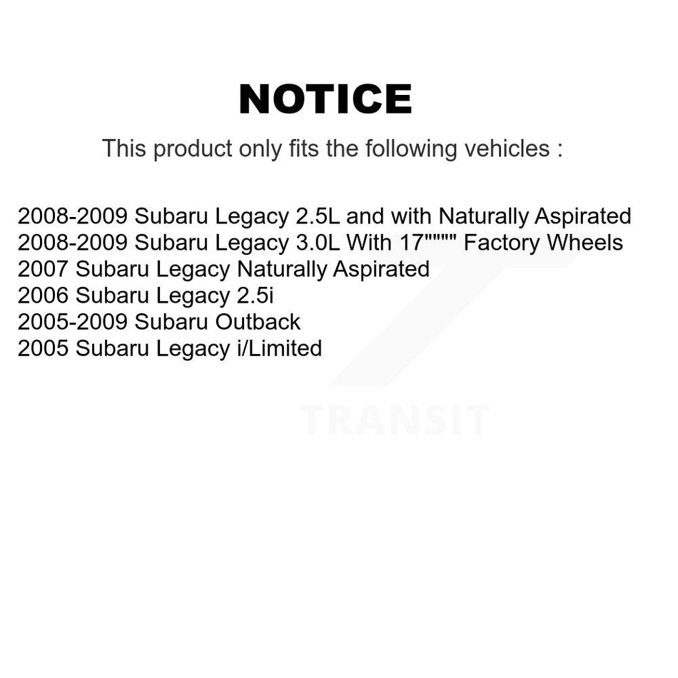 Rear Disc Brake Rotors Pair For Subaru Outback Legacy K8-100820