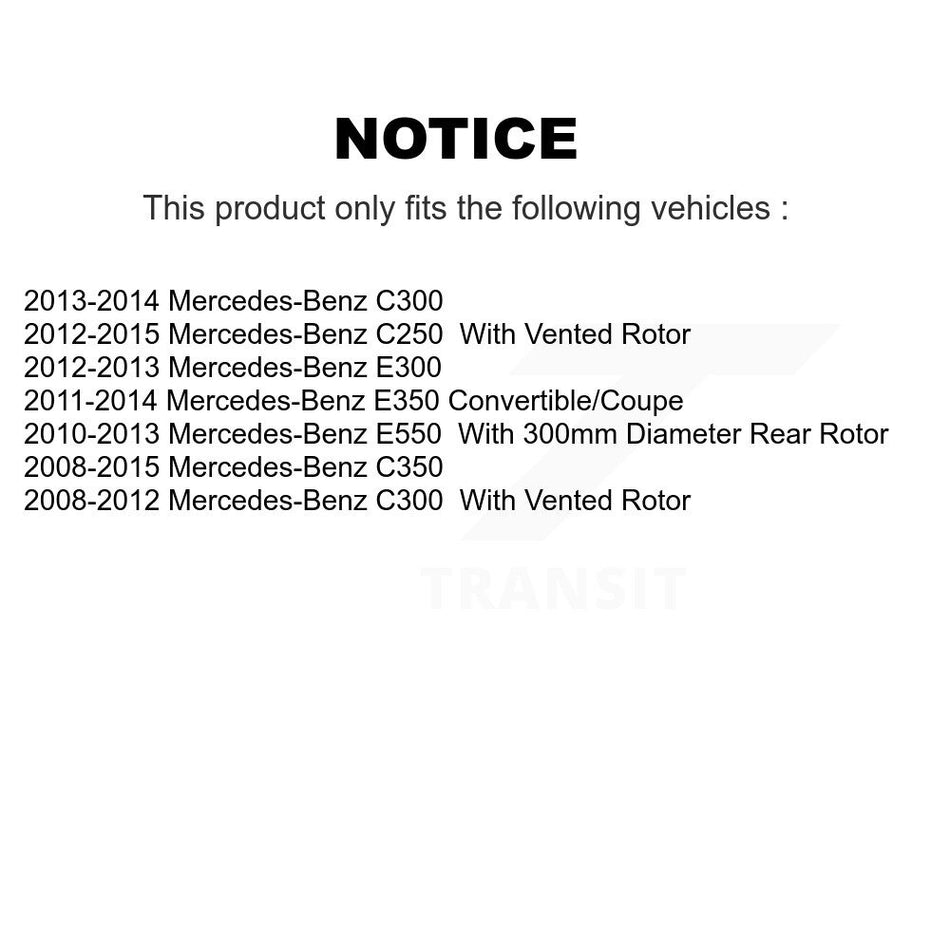 Rear Disc Brake Rotors Pair For Mercedes-Benz E350 C250 C300 C350 E550 K8-100939