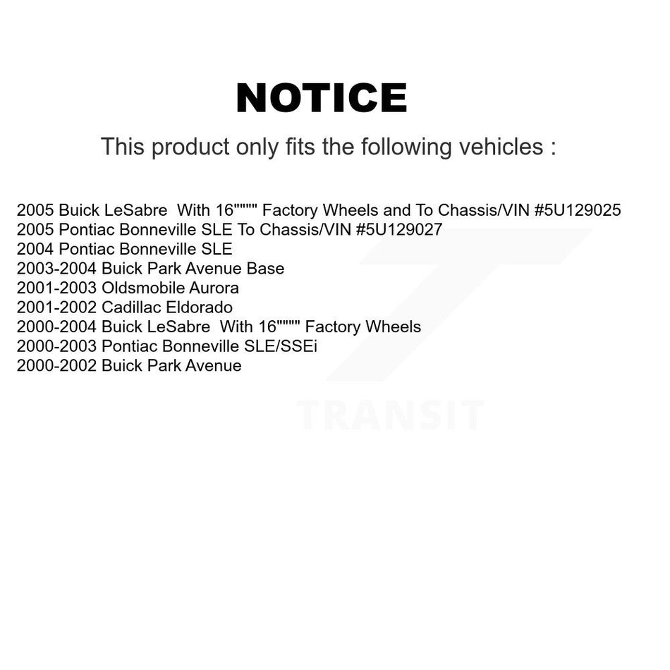 Front Rear Disc Brake Rotors Kit For Buick LeSabre Park Avenue Pontiac Bonneville Oldsmobile Aurora Cadillac Eldorado K8-100976