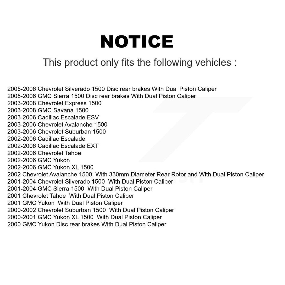 Front Rear Disc Brake Rotors Kit For Chevrolet Silverado 1500 GMC Tahoe Sierra Suburban Yukon Avalanche XL Cadillac Escalade Express ESV EXT Savana K8-100983