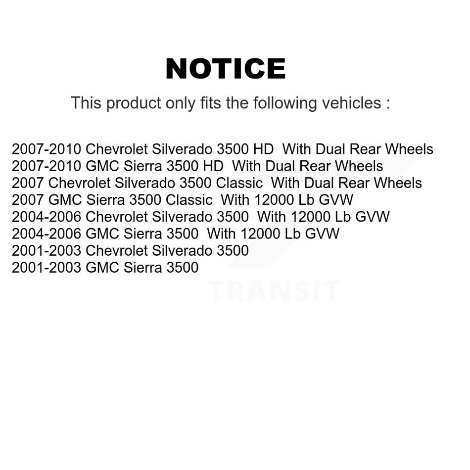 Front Rear Disc Brake Rotors Kit For Chevrolet Silverado 3500 GMC HD Sierra Classic K8-100992