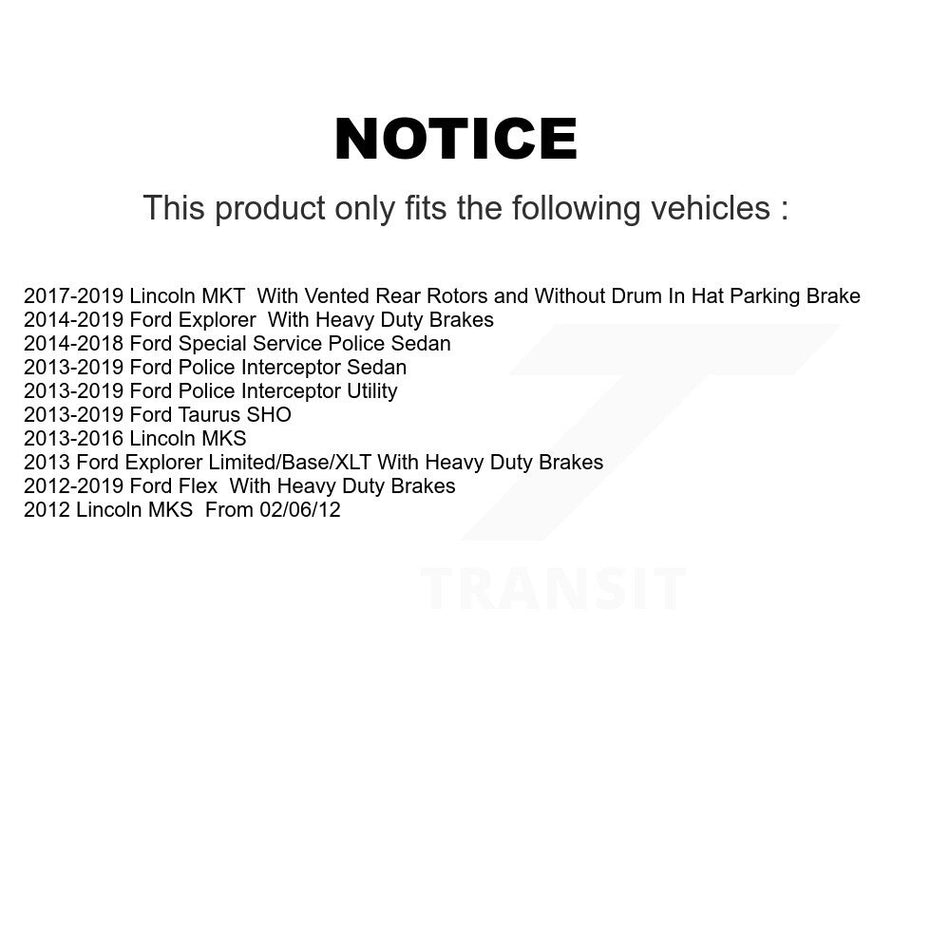 Front Rear Disc Brake Rotors Kit For Ford Explorer Taurus Flex Police Interceptor Utility Sedan Lincoln MKS MKT Special Service K8-101147