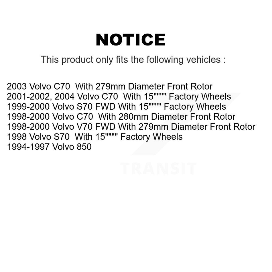 Front Rear Disc Brake Rotors Kit For Volvo S70 850 V70 C70 K8-101259