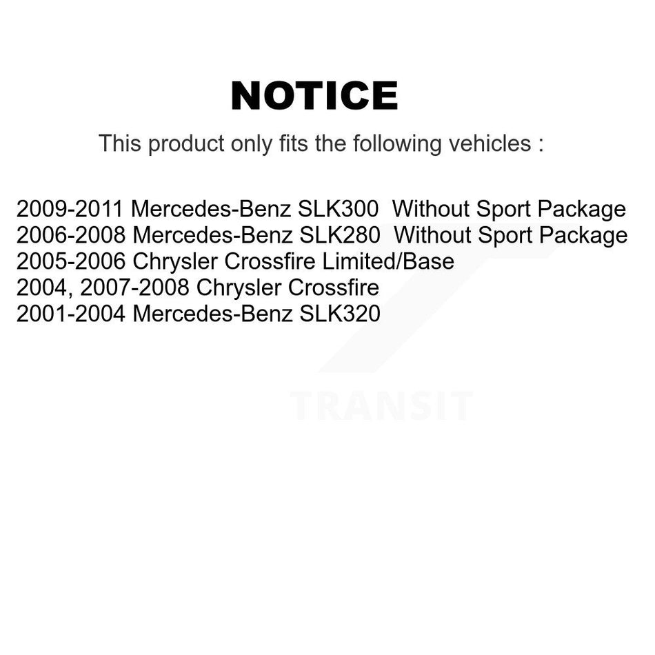 Front Rear Disc Brake Rotors Kit For Chrysler Crossfire Mercedes-Benz SLK320 SLK280 SLK300 K8-101276