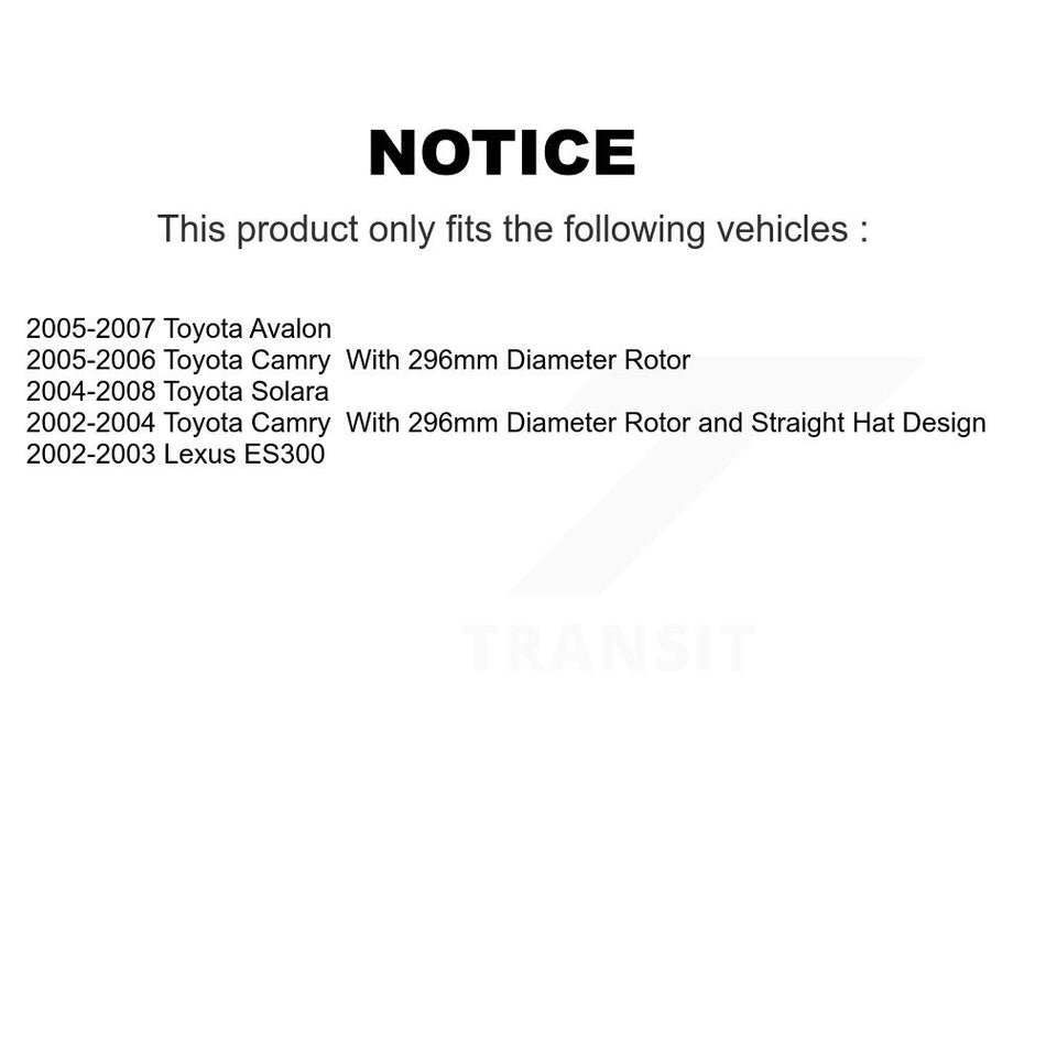 Front Rear Disc Brake Rotors Kit For Toyota Camry Avalon Solara Lexus ES300 K8-101328