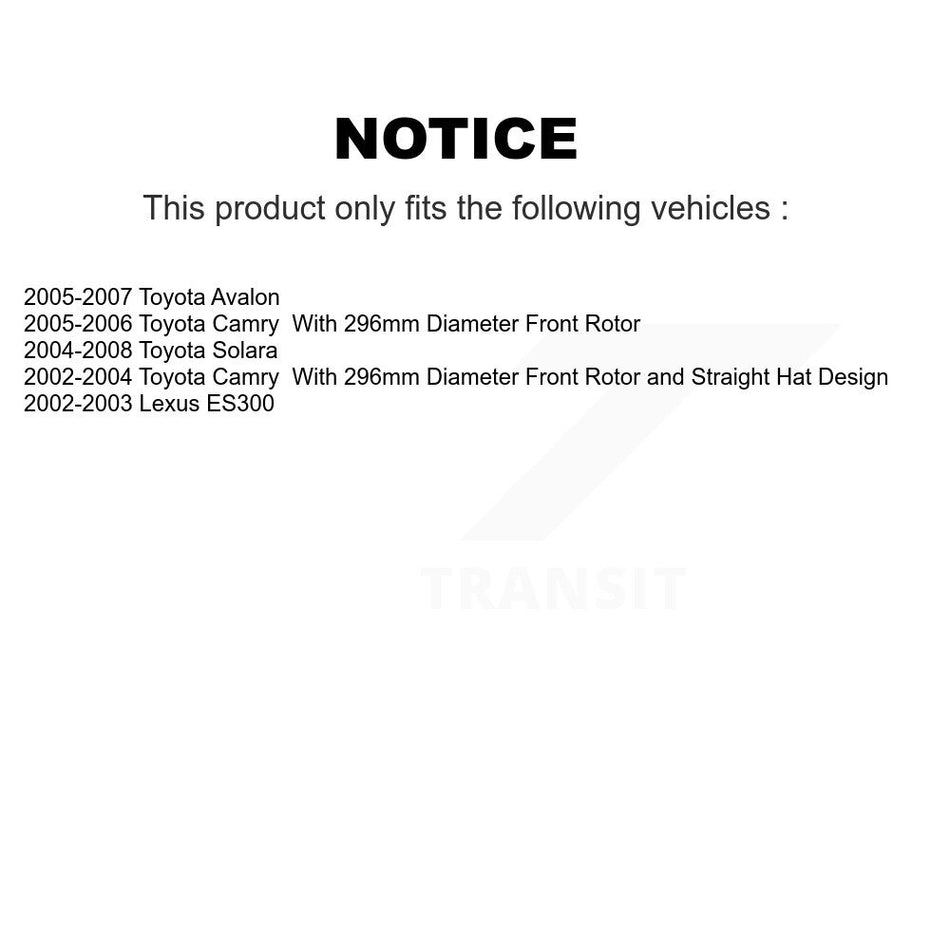 Front Rear Disc Brake Rotors Kit For Toyota Camry Avalon Solara Lexus ES300 K8-101328