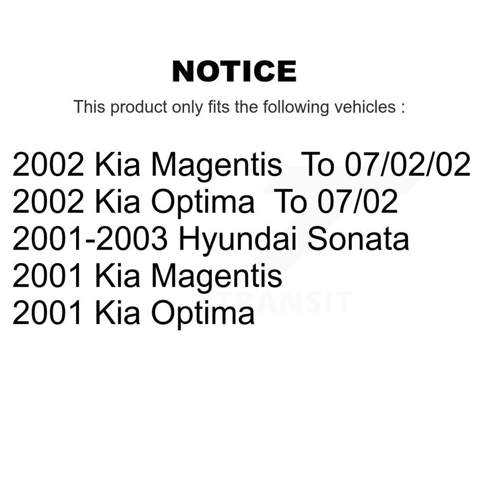 Front Rear Disc Brake Rotors Kit For Hyundai Sonata Kia Optima Magentis K8-101346