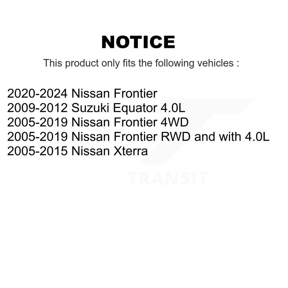 Front Rear Disc Brake Rotors Kit For Nissan Frontier Xterra Suzuki Equator K8-101414