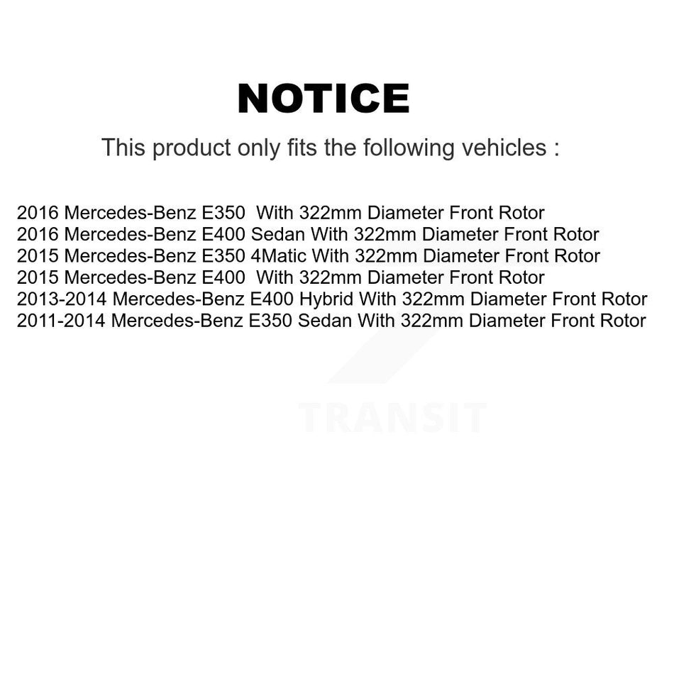 Front Rear Disc Brake Rotors Kit For Mercedes-Benz E350 E400 With 322mm Diameter Rotor K8-101578