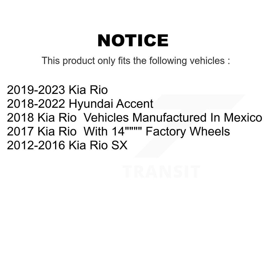 Front Rear Disc Brake Rotors Kit For Kia Rio Hyundai Accent K8-101603