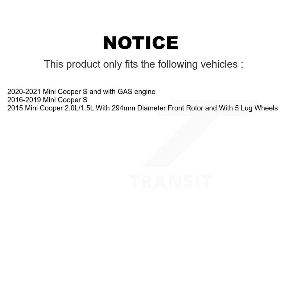 Front Rear Disc Brake Rotors Kit For Mini Cooper K8-101637