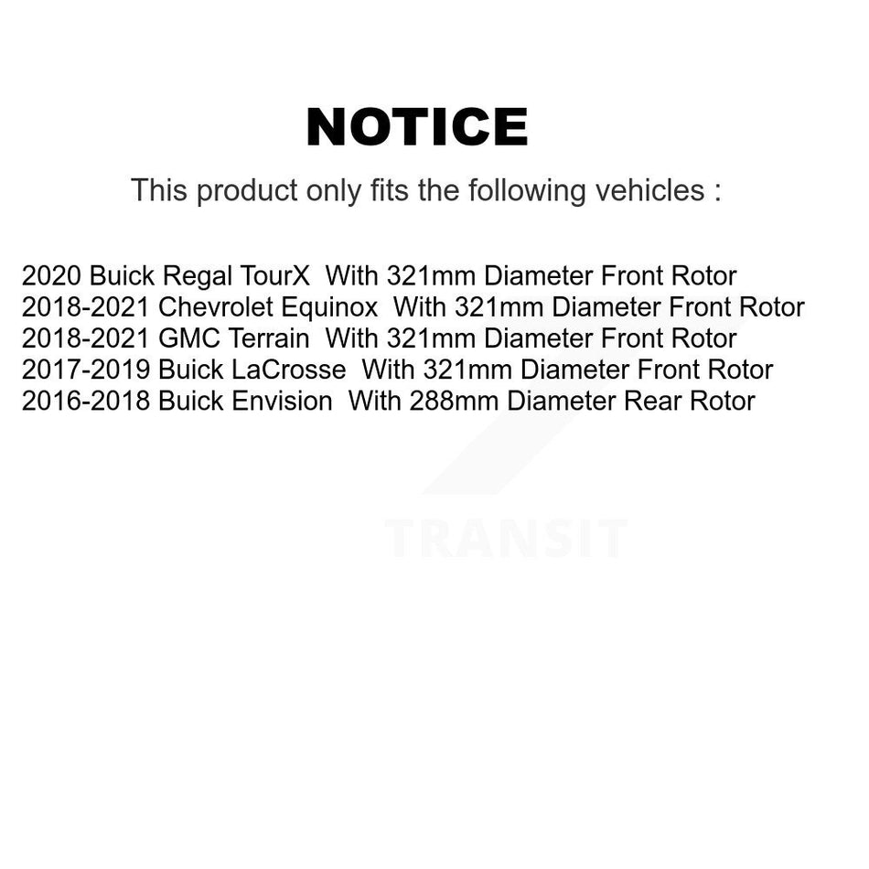 Front Rear Disc Brake Rotors Kit For Chevrolet Equinox GMC Terrain Buick Envision LaCrosse K8-101671