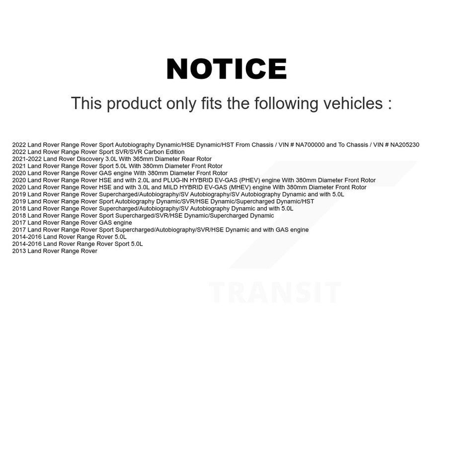 Front Rear Disc Brake Rotors Kit For Land Rover Range Sport Discovery K8-101702