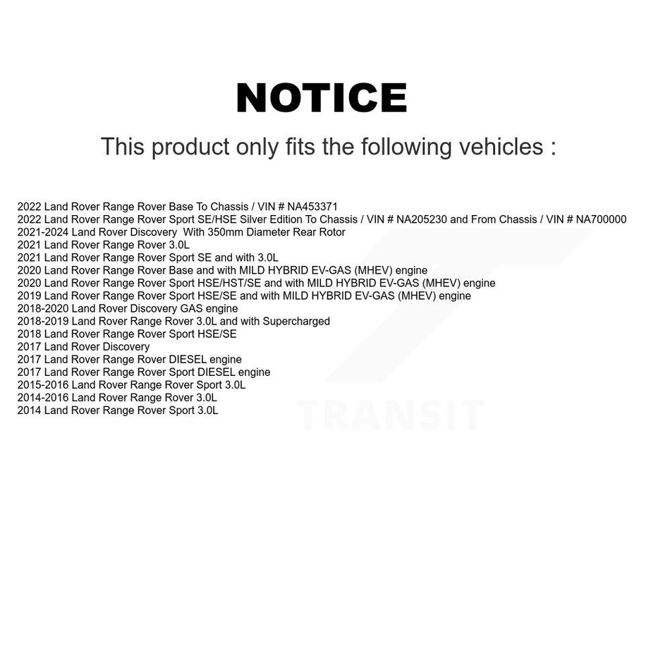 Rear Disc Brake Rotors Pair For Land Rover Range Sport Discovery K8-101790