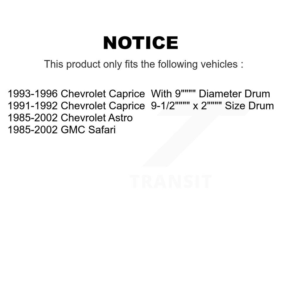 Rear Brake Drums Pair For Chevrolet Astro Caprice GMC Safari K8-101877