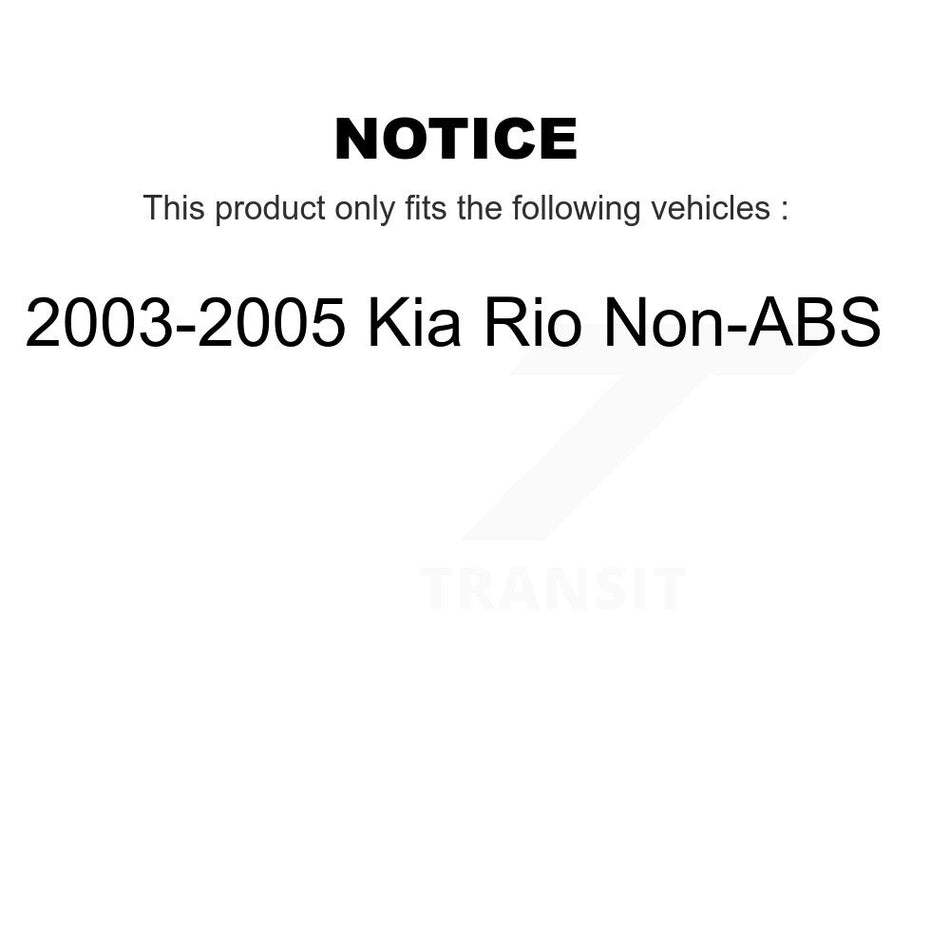 Rear Brake Drums Pair For 2003-2005 Kia Rio Non-ABS K8-101892