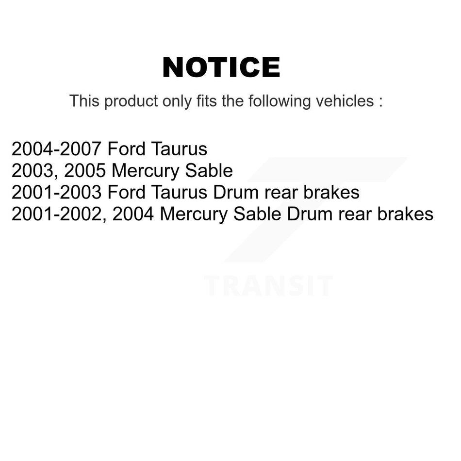 Rear Brake Drums Pair For Ford Taurus Mercury Sable K8-101901