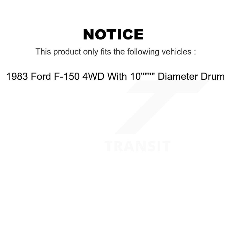 Front Rear Disc Brake Rotors Drums Kit For 1983 Ford F-150 4WD With 10" Diameter Drum K8-102048