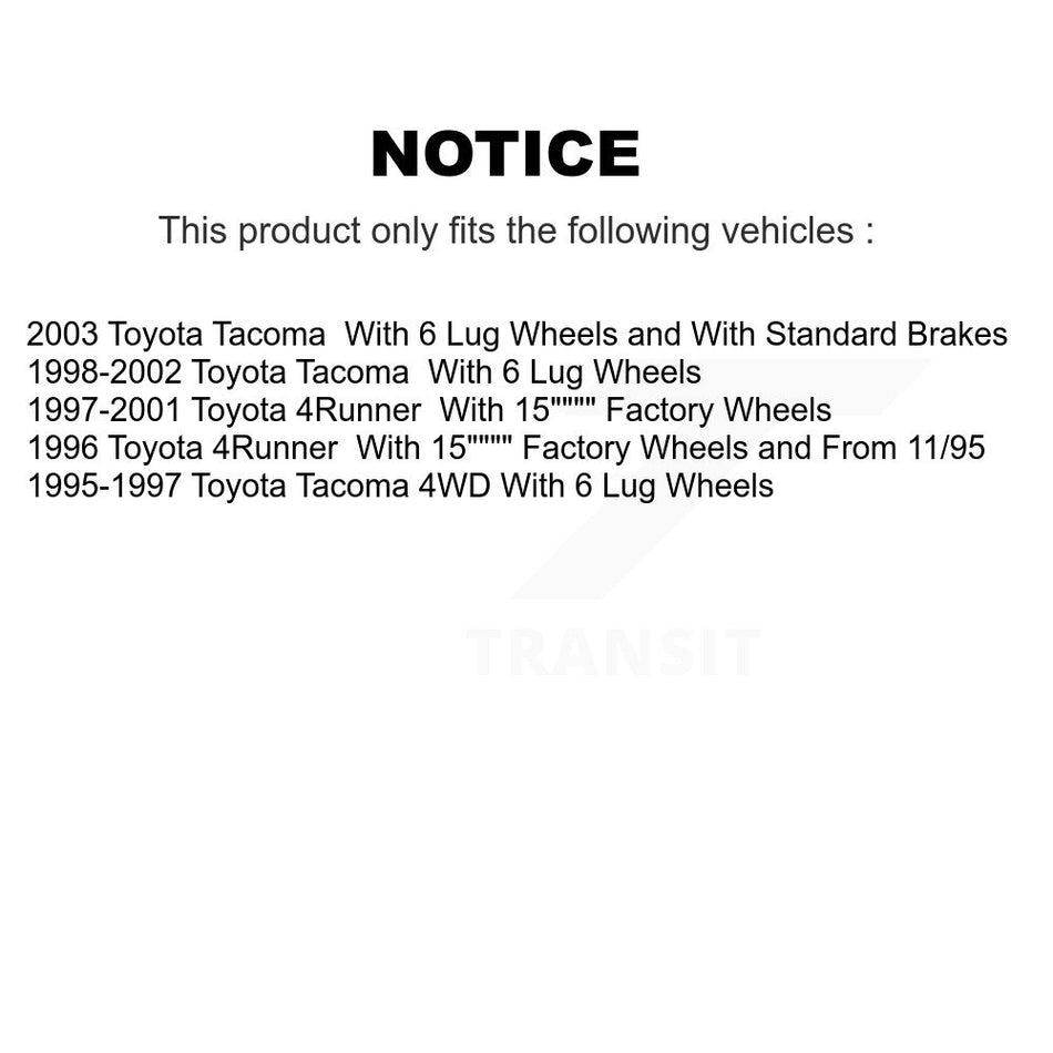 Front Rear Disc Brake Rotors Drums Kit For Toyota Tacoma 4Runner K8-102063