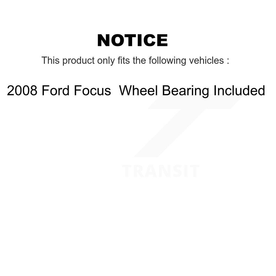 Front Rear Disc Brake Rotors Drums Kit For 2008 Ford Focus Wheel Bearing Includes K8-102144