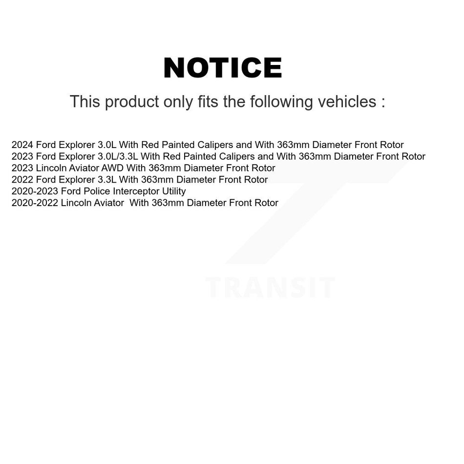 Front Rear Brake Rotors Kit For Ford Explorer Lincoln Aviator Police Interceptor Utility K8-102235