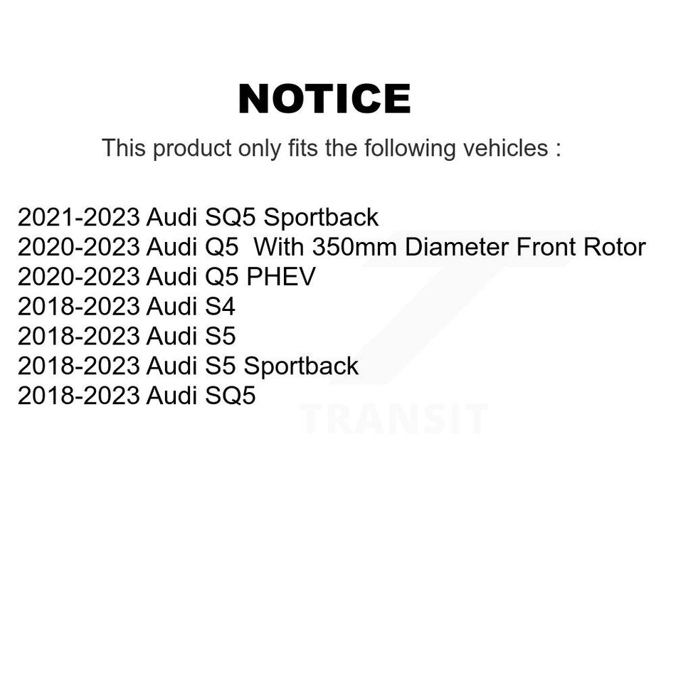 Front Rear Disc Brake Rotors Kit For Audi SQ5 S5 S4 Sportback Q5 PHEV K8-102272