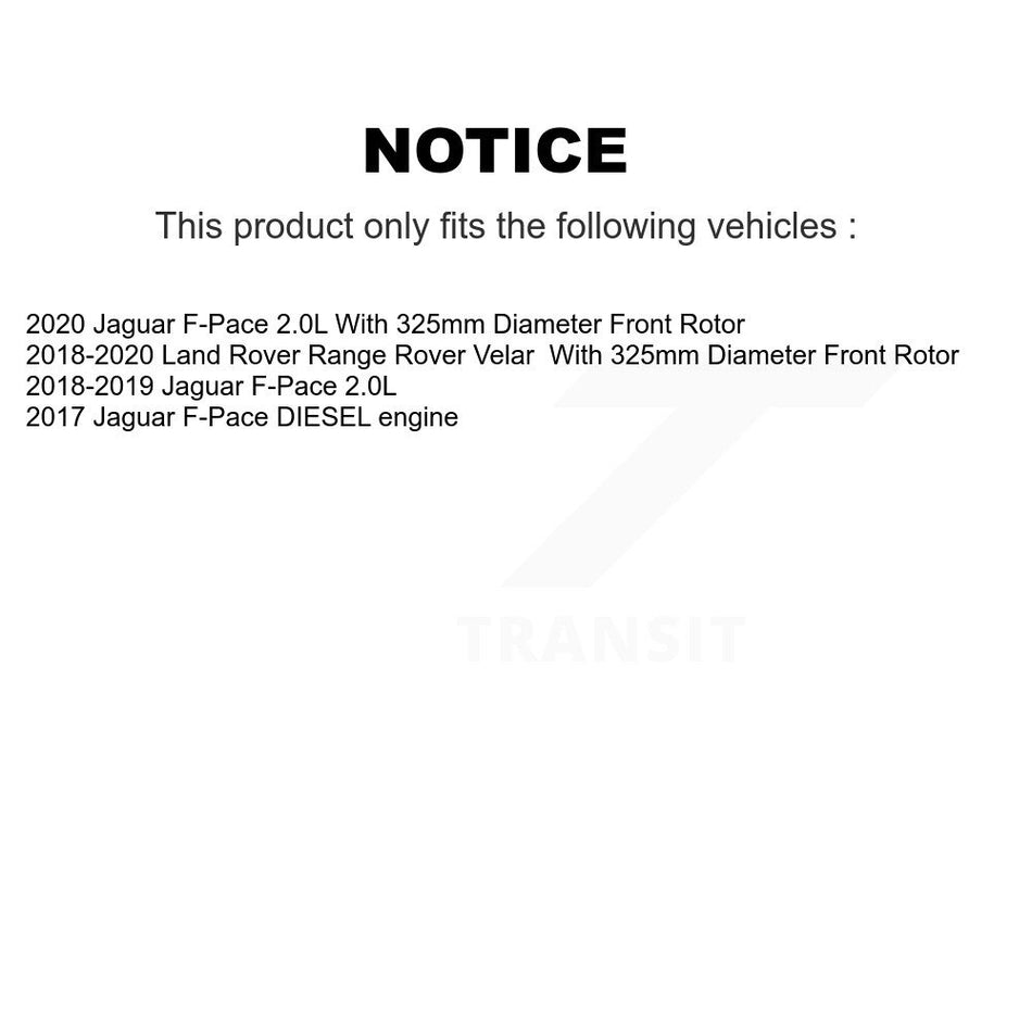 Front Disc Brake Rotors Pair For Jaguar F-Pace Land Rover Range Velar K8-102292