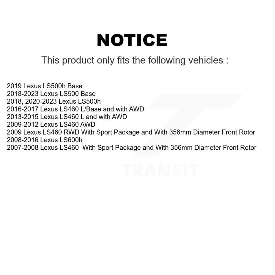 Front Disc Brake Rotors Kit For Lexus LS460 LS500 LS600h LS500h K8-102319