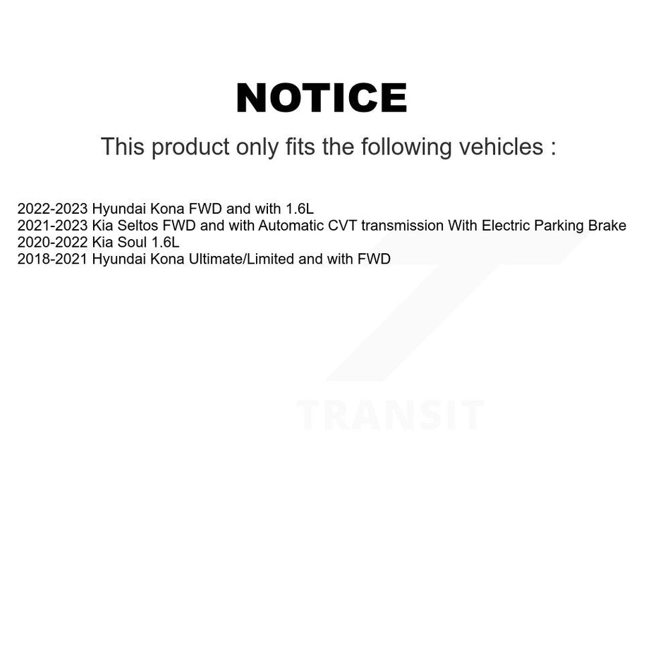 Rear Disc Brake Rotors Pair For Hyundai Kona Kia Soul Seltos K8-102339