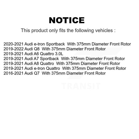 Front Disc Brake Rotors Pair For Audi Q7 Q8 e-tron Quattro A6 A7 Sportback A8 K8-102447