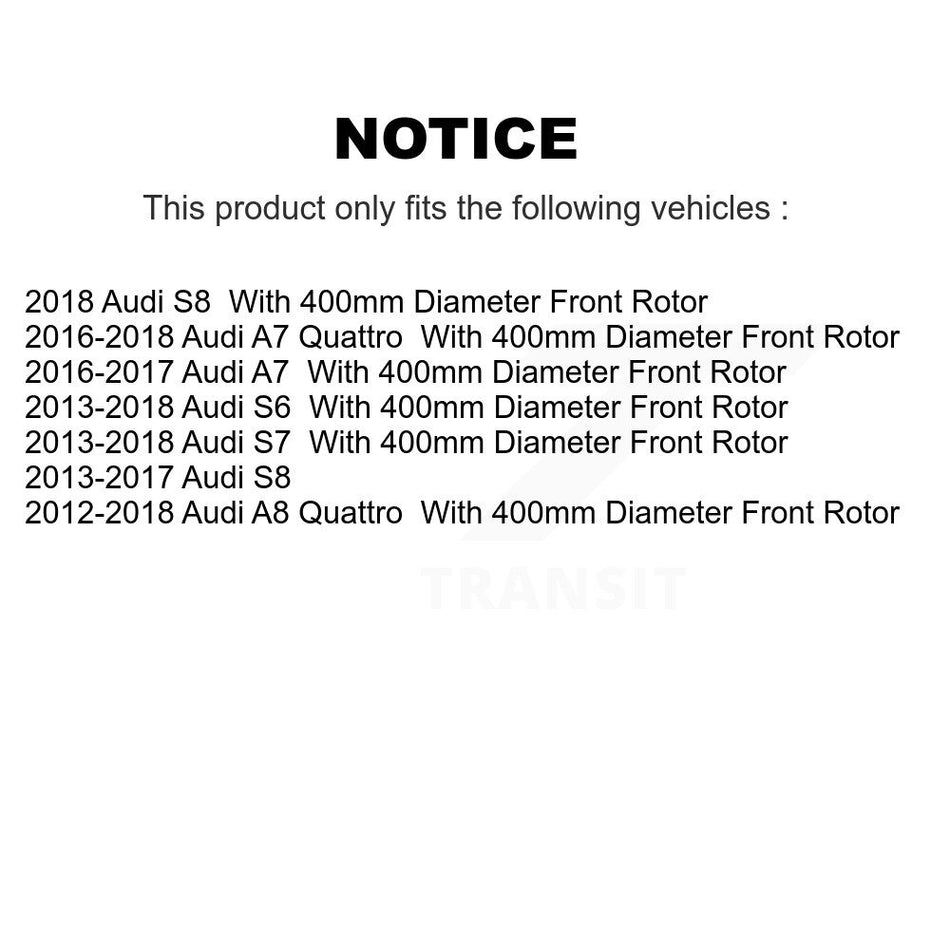 Front Disc Brake Rotors Pair For Audi A7 Quattro A8 S6 S7 S8 K8-102449