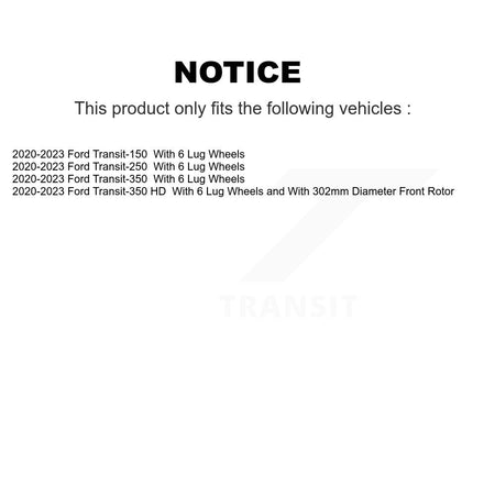 Front Disc Brake Rotors Pair For 2020-2023 Ford Transit-250 Transit-350 Transit-150 HD K8-102504