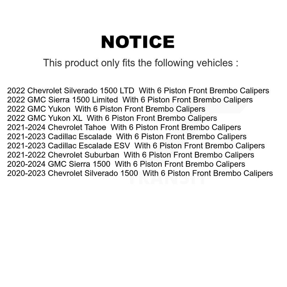 Front Rear Brake Rotors Kit For GMC Sierra 1500 Chevrolet Silverado Tahoe Limited Cadillac K8-102582