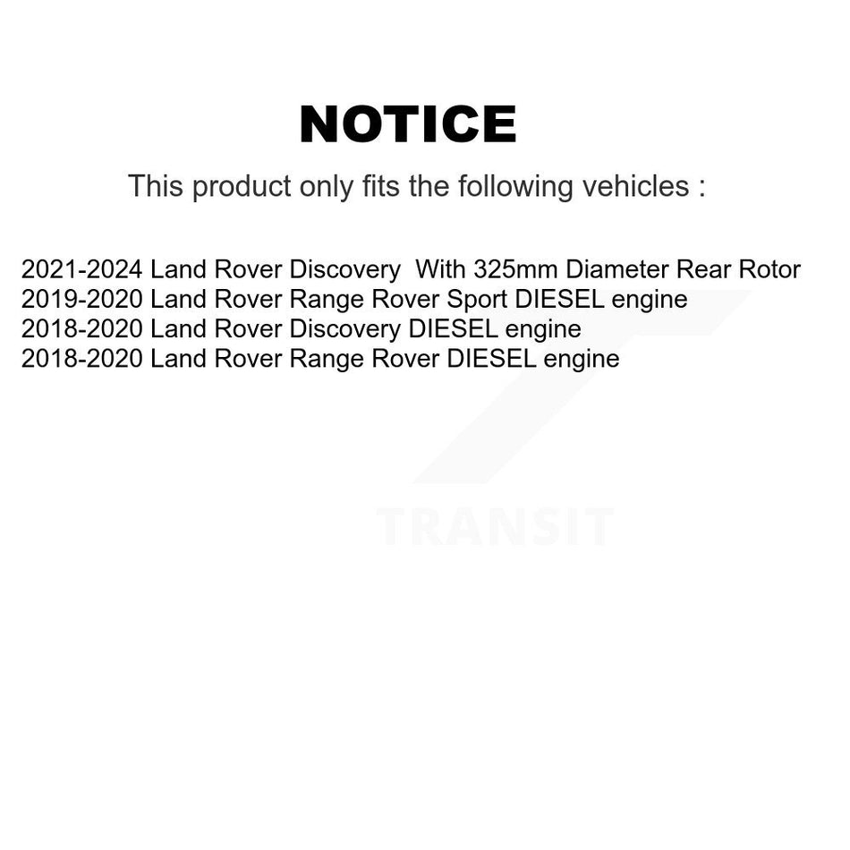 Rear Disc Brake Rotors Pair For Land Rover Range Sport Discovery K8-102631