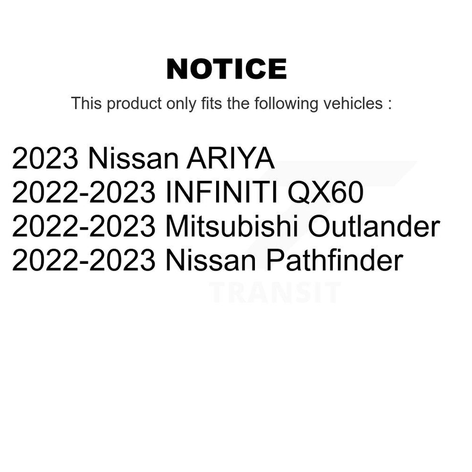 Rear Disc Brake Rotors Pair For Mitsubishi Outlander Nissan Pathfinder INFINITI QX60 ARIYA K8-102639