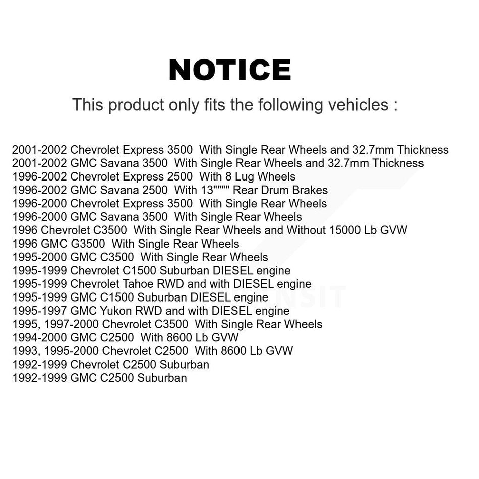 Front Brake Rotors Semi-Metallic Pad Kit For Chevrolet GMC C2500 Express 3500 Tahoe C3500 K8A-100010