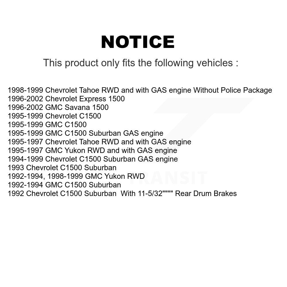 Front Brake Rotors Semi-Metallic Pad Kit For C1500 Chevrolet GMC Tahoe Yukon Express 1500 K8A-100012