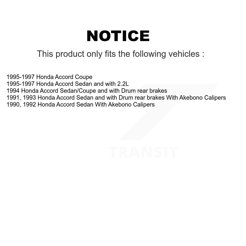 Front Rear Disc Brake Rotors Ceramic Pads And Drum Kit (7Pc) For Honda Accord K8A-100187